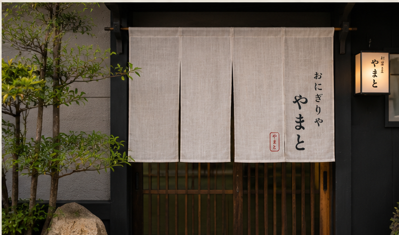 おにぎりや やまとの店構えとのれん